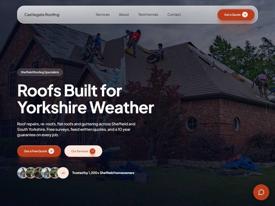Castlegate Roofing demo website