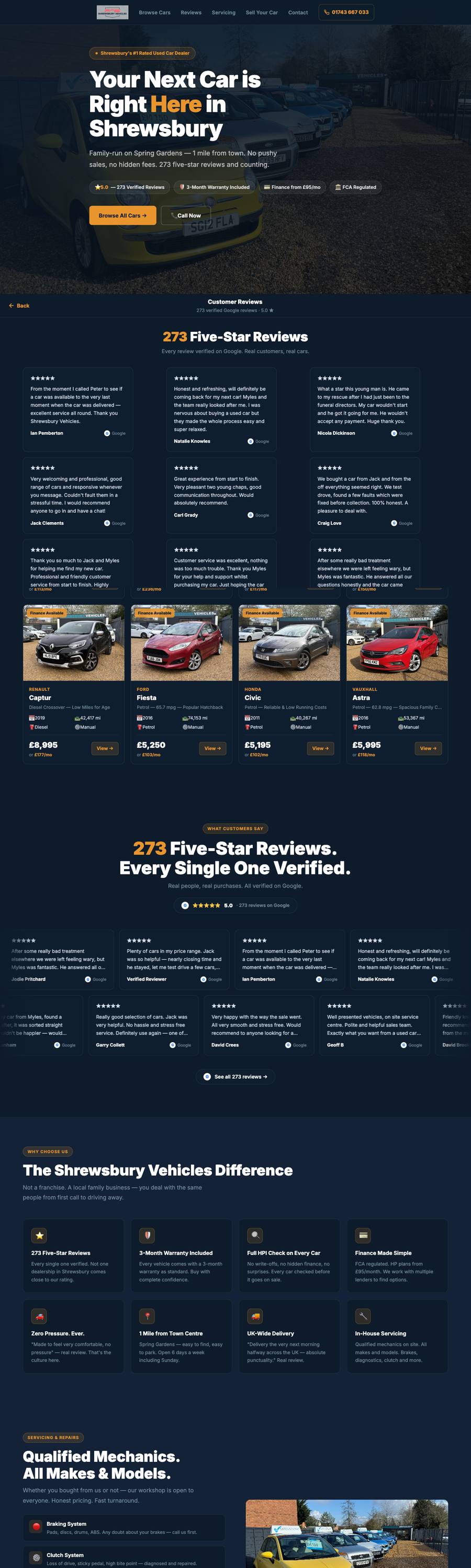 Shrewsbury Vehicles website